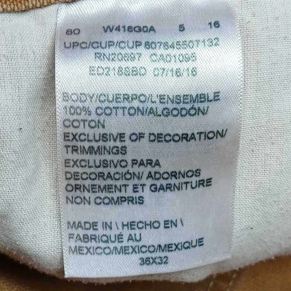 Dickies Mens Duck Brown Canvas Carpenter Pants Workwear 36x32 W416GDA